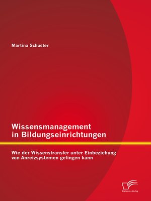 cover image of Wissensmanagement in Bildungseinrichtungen